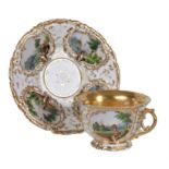 A Russian porcelain (Kornilov Bros.) teacup and saucer
