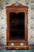 Y A French kingwood, Sevres style porcelain and gilt metal mounted vitrine