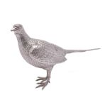 A silver model of a hen pheasant by Richard Comyns