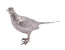 A silver model of a hen pheasant by Richard Comyns