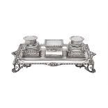 A late Victorian rectangular inkstand by Charles Stuart Harris