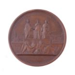 Belgium, Leopold I, Railway Inauguration from Verviers to Aix-la-Chapelle 1843, bronze medal by Hart