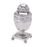 A George III silver pounce pot/sugar shaker