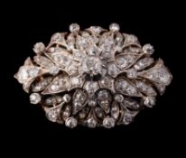 A late 19th century diamond starburst brooch