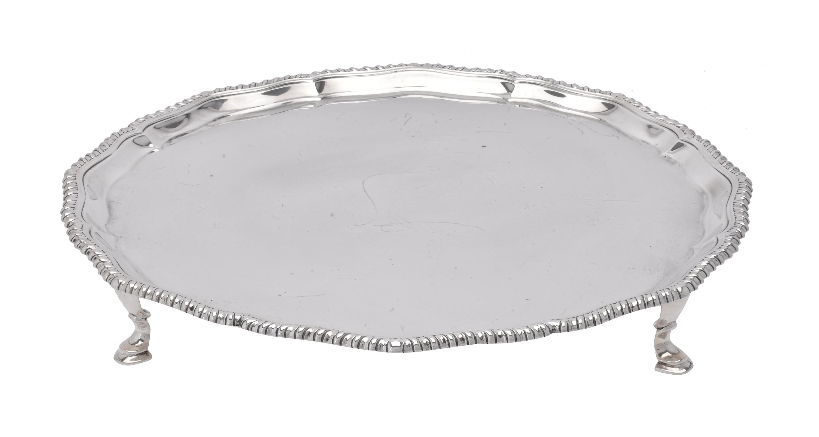 A silver shaped circular salver by Edward Barnard & Sons Ltd. - Image 2 of 2