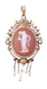 A late 19th century hardstone cameo pendant