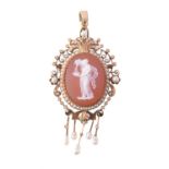 A late 19th century hardstone cameo pendant