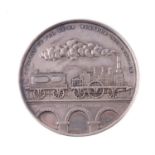 Belgium, West Flanders Railway, Inauguration of Central Station at Lichtervelde 1847, silver medal b