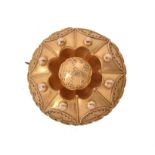 A mid Victorian gold Etruscan Revival brooch