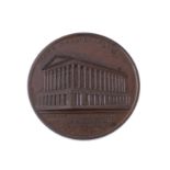 Birmingham, Town Hall enlarged 1837, bronze medal by J Davis