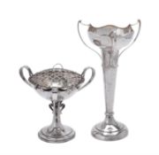 An Art Nouveau silver spill vase by James Deakin & Sons