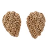 A pair of 18 carat gold woven earrings