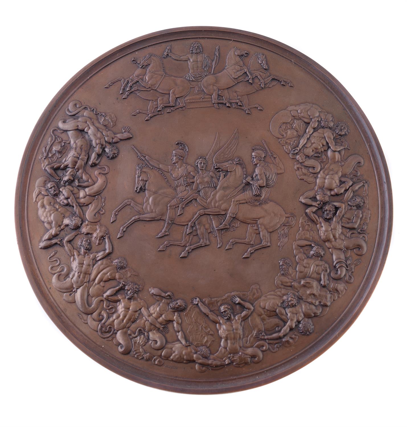 Battle of Waterloo, 1815, an original bronzed electrotype of the famous medal by Benedetto Pistrucci - Image 2 of 2