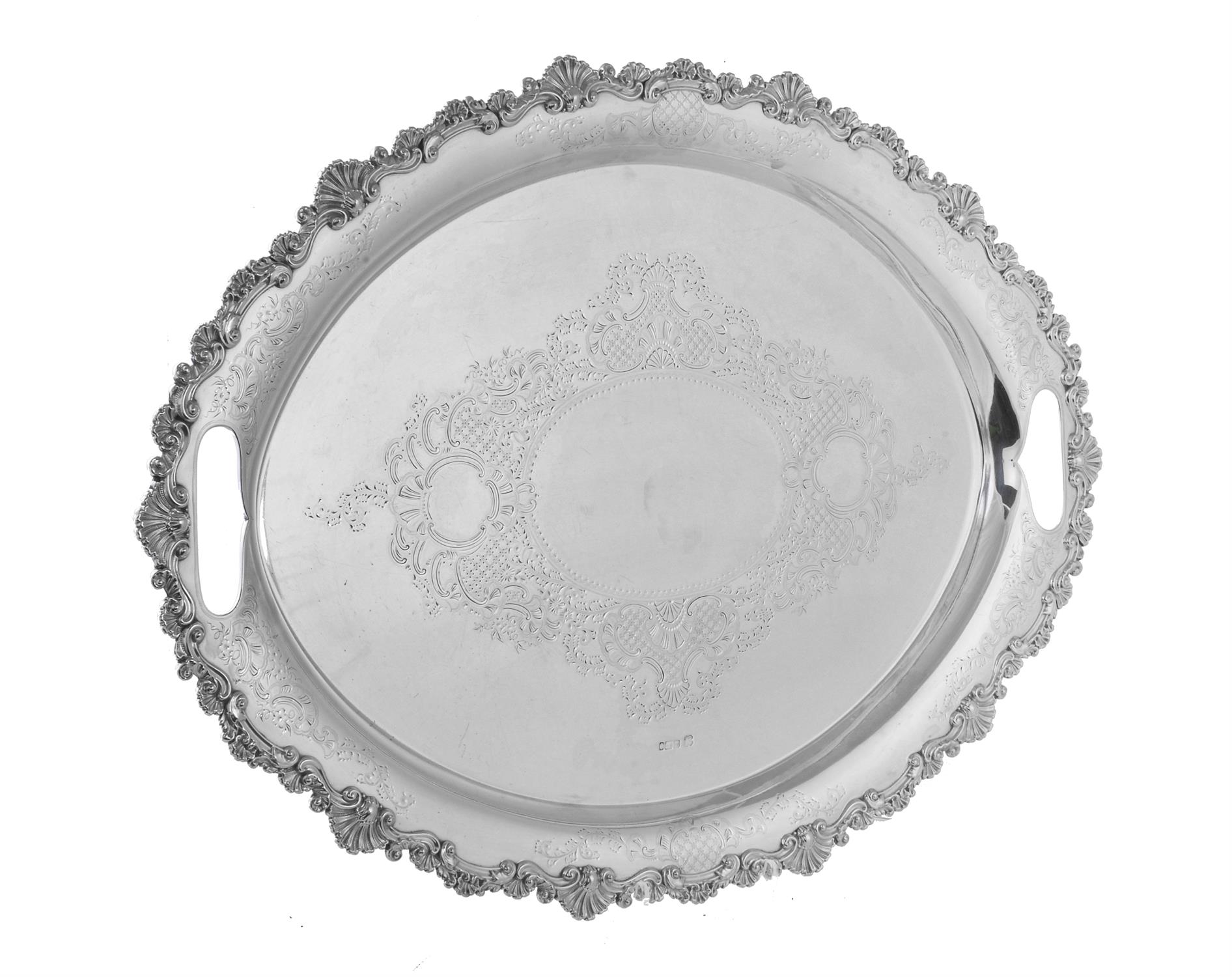 An Edwardian silver shaped oval tray by Boardman, Glossop & Co. Ltd.