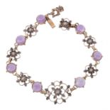 An Arts and Crafts amethyst and half pearl bracelet