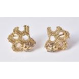 A pair of honeycomb diamond earrings