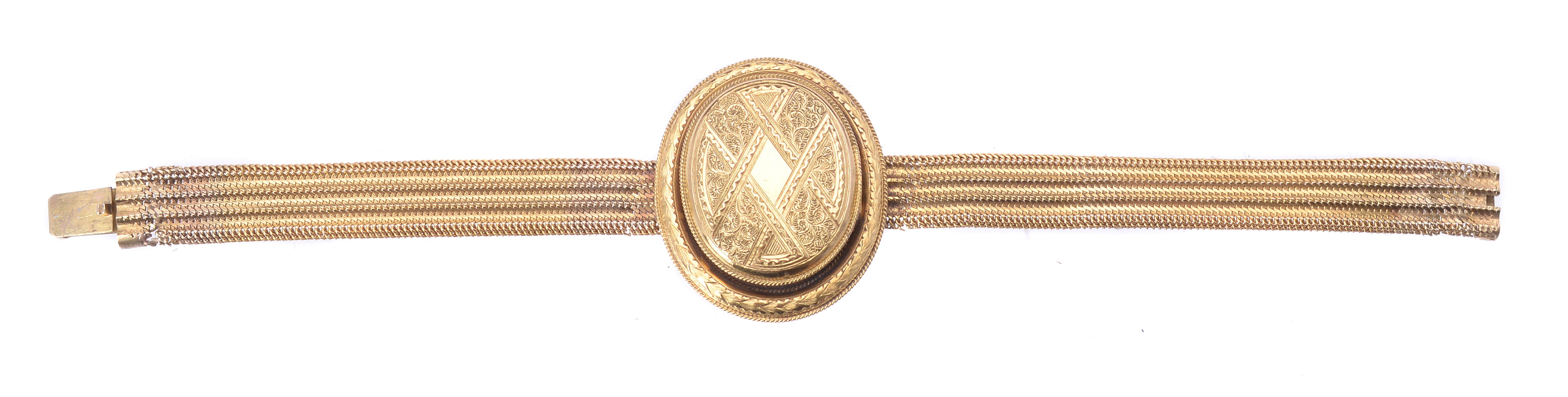 A late Victorian gold locket bracelet - Image 2 of 2