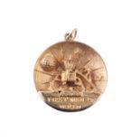 Moon Landings 1969, a 9ct gold concave pendant