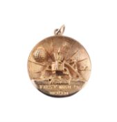 Moon Landings 1969, a 9ct gold concave pendant