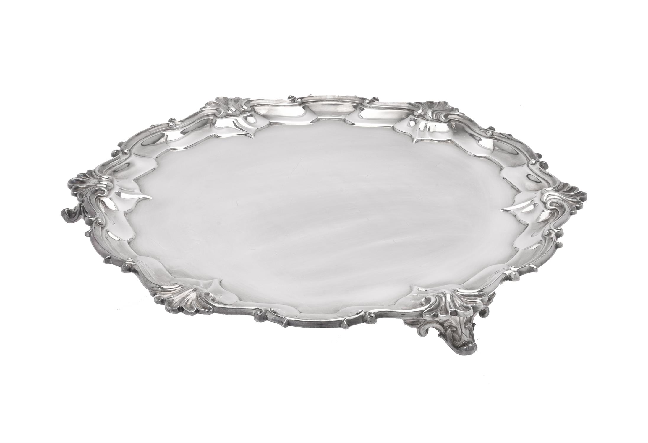 A late Victorian silver shaped circular salver by Edward Barnard & Sons Ltd. - Image 2 of 2