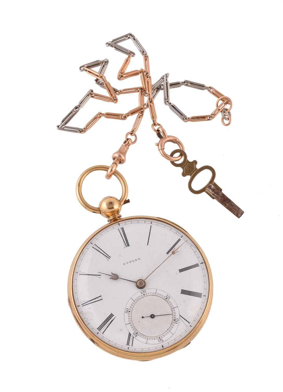 Unsigned, 18 carat gold open face pocket watch