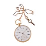 Unsigned, 18 carat gold open face pocket watch