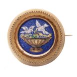 A mid 19th century Italian gold micro mosaic brooch