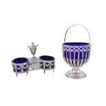 An 18th century French silver double salt cellar