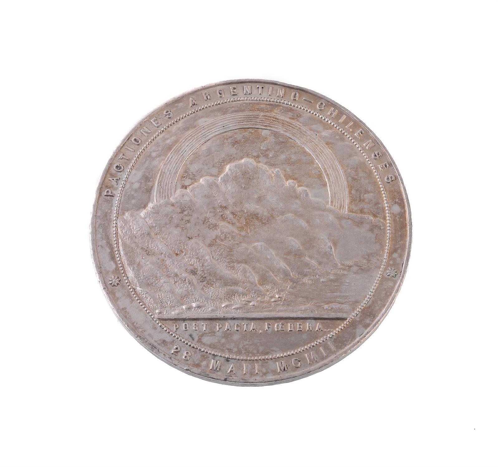 Argentina, Pact with Chile 1902, silver bronze medal - Image 2 of 2