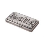 An early Victorian silver castle top snuff box Nathaniel Mills