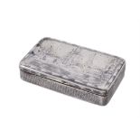 A Russian silver and niello rectangular snuff box