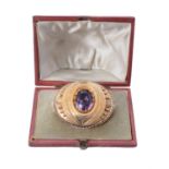 A late Victorian amethyst brooch