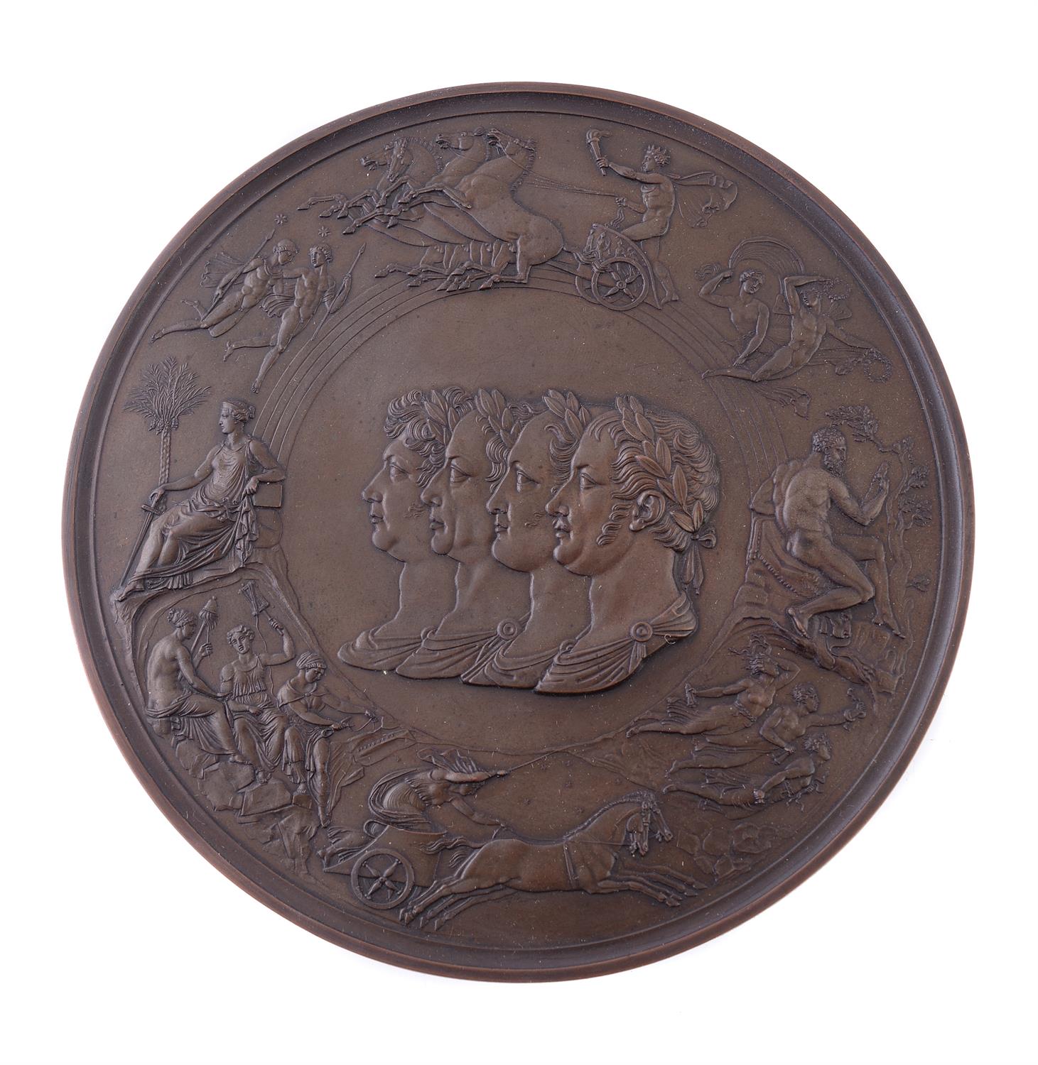 Battle of Waterloo, 1815, an original bronzed electrotype of the famous medal by Benedetto Pistrucci