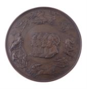 Battle of Waterloo, 1815, an original bronzed electrotype of the famous medal by Benedetto Pistrucci