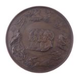 Battle of Waterloo, 1815, an original bronzed electrotype of the famous medal by Benedetto Pistrucci