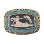 A Continental painted miniature brooch