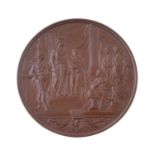 London, New Guildhall Council Chamber 1884, bronze medal by L C Wyon for the Corporation of the City