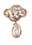 A mid Victorian aquamarine brooch