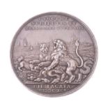 William and Mary, the Pacification of Ireland 1691, silver medal by D Drappentier