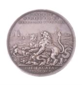 William and Mary, the Pacification of Ireland 1691, silver medal by D Drappentier