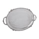 A silver twin handled oval tray by Asprey & Co. Ltd.