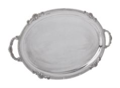 A silver twin handled oval tray by Asprey & Co. Ltd.