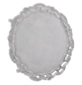 A silver shaped circular salver by James Dixon & Sons Ltd.