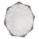 A silver shaped circular dish by Viner's Ltd.