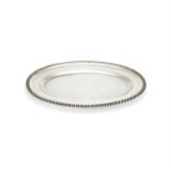 An Italian silver oval meat plate