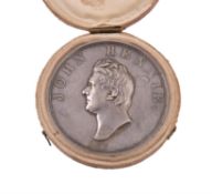 London Bridge, Stone Laid 1825, silver medal by W Bain