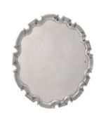 A silver shaped circular salver by William Hutton & Sons Ltd.