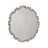 A silver shaped circular salver by William Hutton & Sons Ltd.