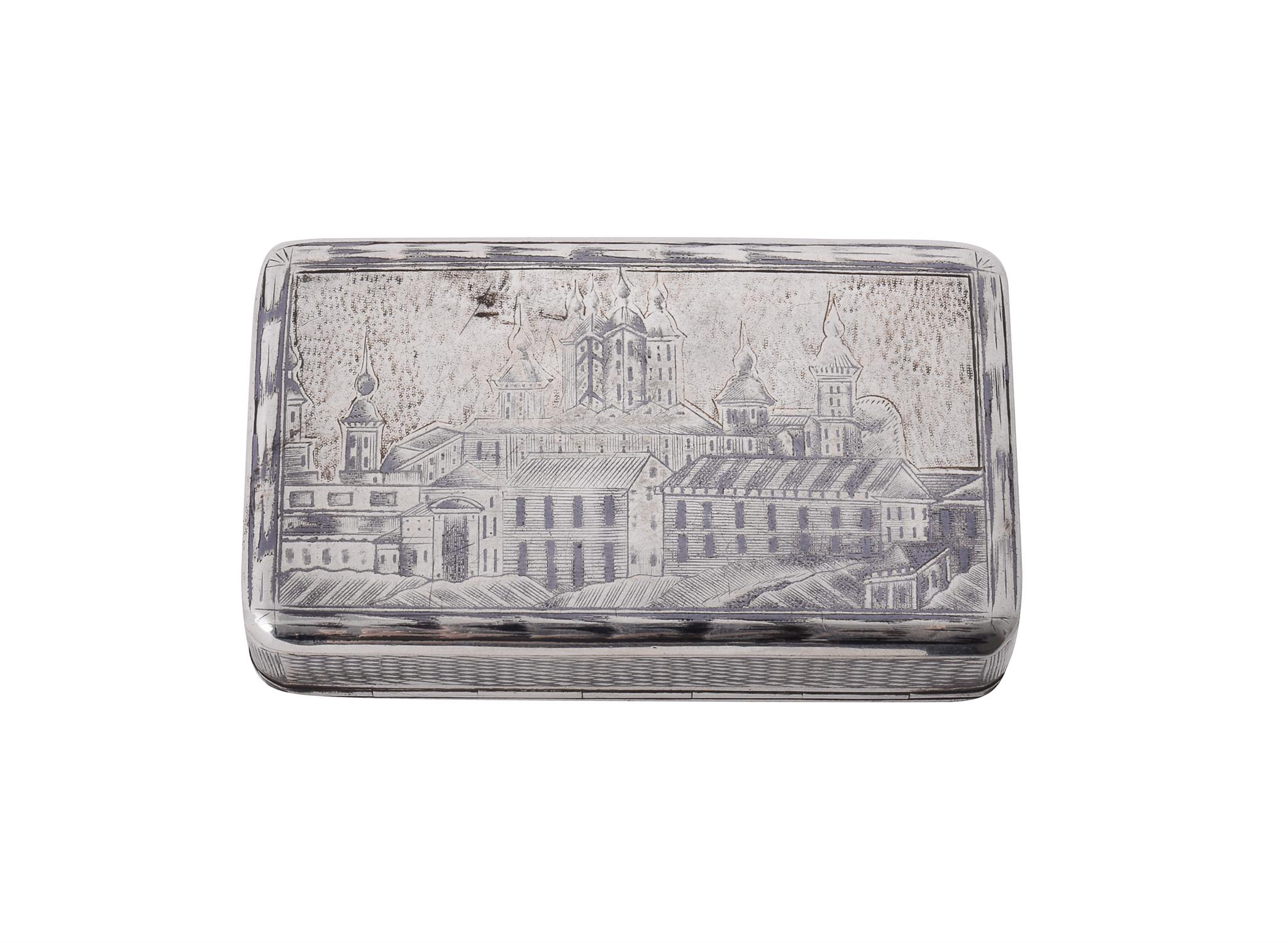 A Russian silver and niello rectangular snuff box - Image 3 of 3