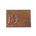 France/ Italy, Turin, International Exposition 1911, bronze rectangular medal by P Dautel for the Co